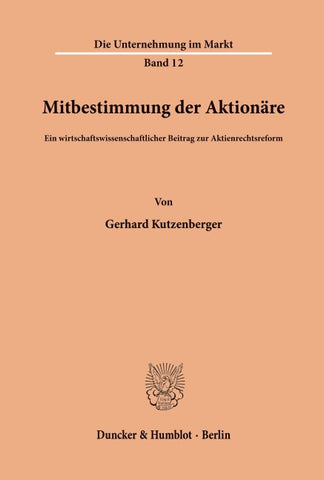 Mitbestimmung der Aktionäre.