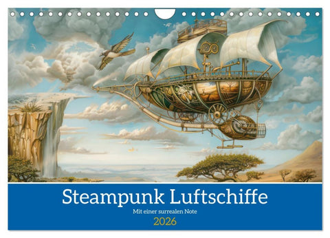 Steampunk Luftschiffe mit einer surrealen Note (Wandkalender 2026 DIN A4 quer), CALVENDO Monatskalender