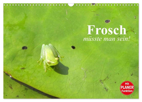 Frosch müsste man sein! (Wandkalender 2026 DIN A3 quer), CALVENDO Monatskalender