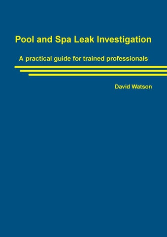 Pool and Spa Leak Investigation