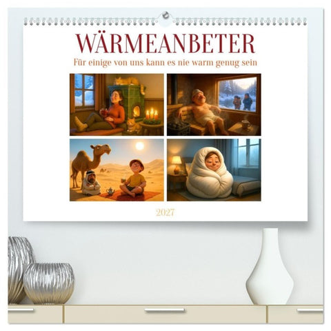 Wärmeanbeter (hochwertiger Premium Wandkalender 2027 DIN A2 quer), Kunstdruck in Hochglanz