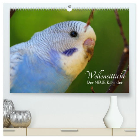 Wellensittiche - der NEUE Kalender (hochwertiger Premium Wandkalender 2027 DIN A2 quer), Kunstdruck in Hochglanz