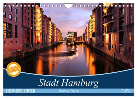 Stadt Hamburg (Wandkalender 2026 DIN A4 quer), CALVENDO Monatskalender