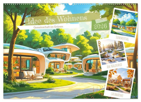 Idee des Wohnens (Wandkalender 2026 DIN A2 quer), CALVENDO Monatskalender
