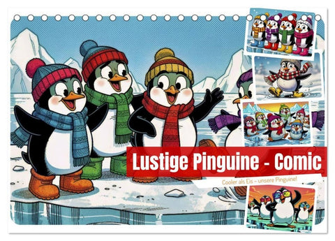 Lustige Pinguine - Comic (Tischkalender 2027 DIN A5 quer), CALVENDO Monatskalender