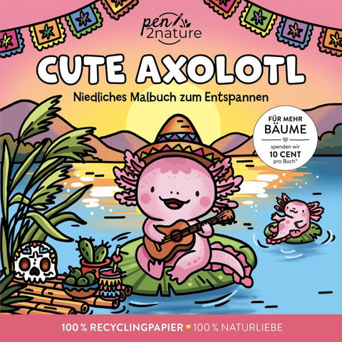Cute Axolotl I Ausmalbuch für Erwachsene
