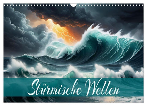 Stürmische Wellen (Wandkalender 2027 DIN A3 quer), CALVENDO Monatskalender