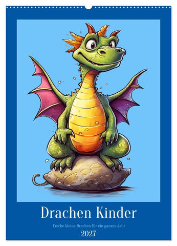 Drachen Kinder (Wandkalender 2027 DIN A2 hoch), CALVENDO Monatskalender