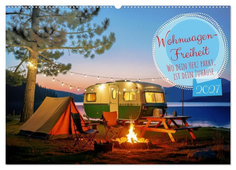 Wohnwagen-Freiheit (Wandkalender 2027 DIN A2 quer), CALVENDO Monatskalender