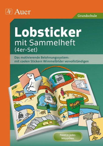 Lobsticker mit Sammelheft (4er-Set)