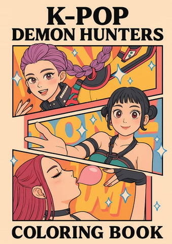 KPop Demon Hunters Coloring Book for Kids, Tweens, Teens, & Adults