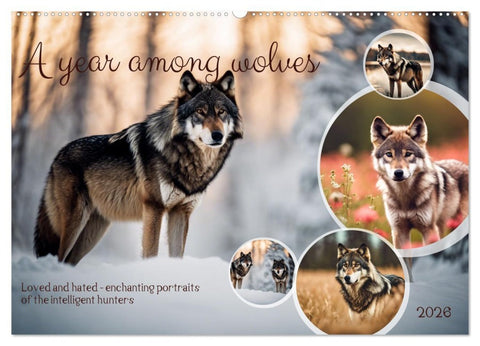 A year among wolves (Wall Calendar 2026 DIN A2 landscape), CALVENDO 12 Month Wall Calendar