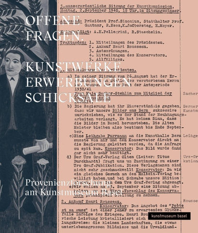 OFFENE FRAGEN. Kunstwerke – Erwerbungen – Schicksale