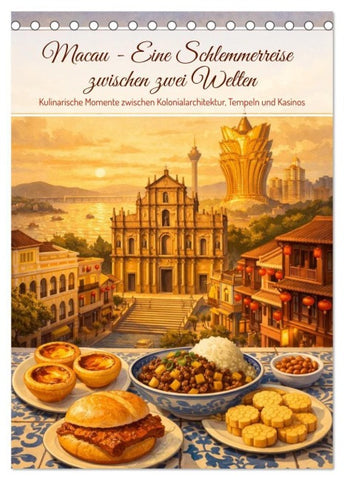Macau - Eine Schlemmerreise zwischen zwei Welten (Tischkalender 2027 DIN A5 hoch), CALVENDO Monatskalender