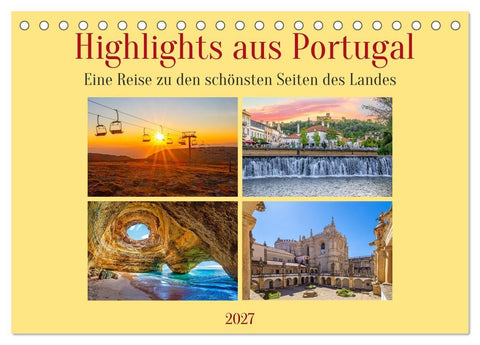 Highlights aus Portugal (Tischkalender 2027 DIN A5 quer), CALVENDO Monatskalender