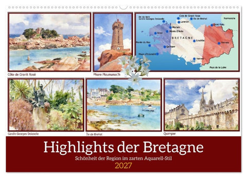 Highlights der Bretagne (Wandkalender 2027 DIN A2 quer), CALVENDO Monatskalender