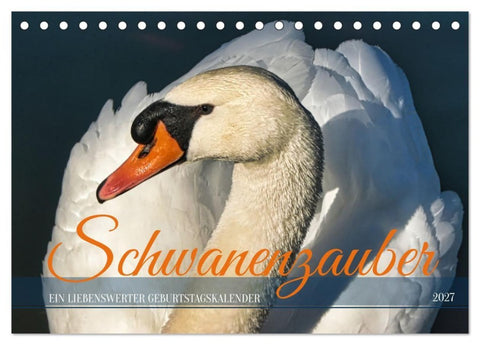Schwanenzauber (Tischkalender 2027 DIN A5 quer), CALVENDO Monatskalender