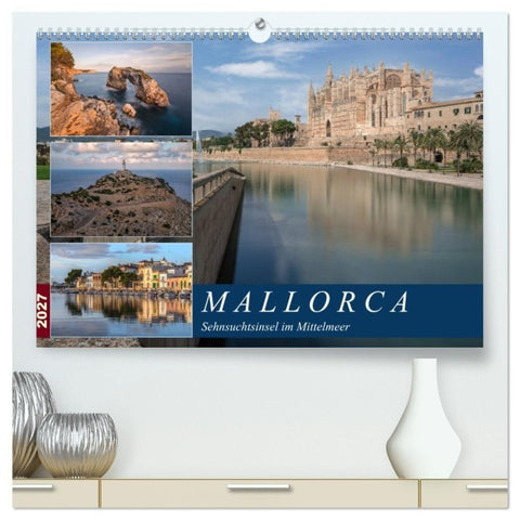 Mallorca, Sehnsuchtsinsel im Mittelmeer (hochwertiger Premium Wandkalender 2027 DIN A2 quer), Kunstdruck in Hochglanz