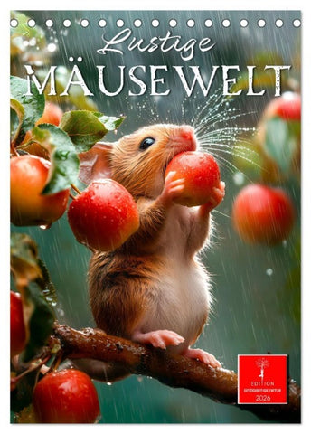 Lustige Mäusewelt (Tischkalender 2026 DIN A5 hoch), CALVENDO Monatskalender