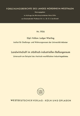Landwirtschaft im städtisch-industriellen Ballungsraum