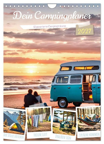 Dein Campingplaner - KI generierte Campingträume (Wandkalender 2027 DIN A4 hoch), CALVENDO Monatskalender
