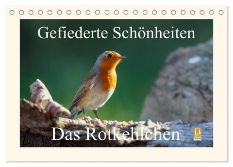 Gefiederte Schönheiten - Das Rotkehlchen (Tischkalender 2027 DIN A5 quer), CALVENDO Monatskalender