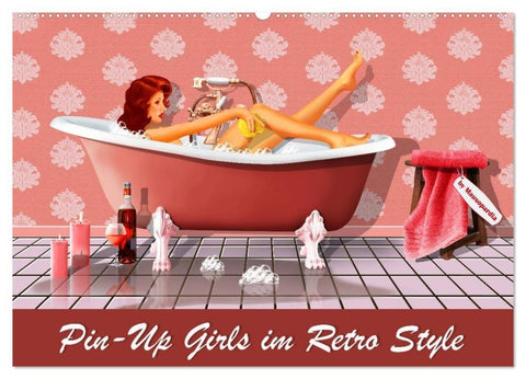 Pin-Up Girls im Retro Style by Mausopardia (Wandkalender 2027 DIN A2 quer), CALVENDO Monatskalender