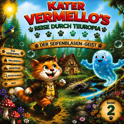 Der Seifenblasen-Geist, eine humorvolle und windgerechte Katzengeschichten in 12 Kapiteln als Einzelbände