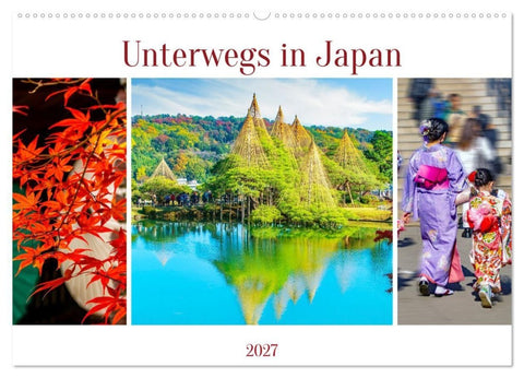 Unterwegs in Japan (Wandkalender 2027 DIN A2 quer), CALVENDO Monatskalender