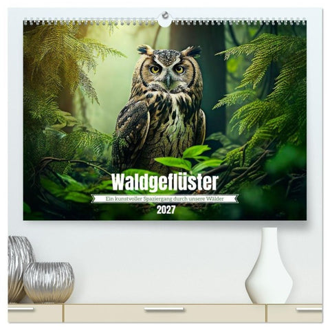 Waldgeflüster - ein kunstvoller Spaziergang durch unsere Wälder (hochwertiger Premium Wandkalender 2027 DIN A2 quer), Kunstdruck in Hochglanz