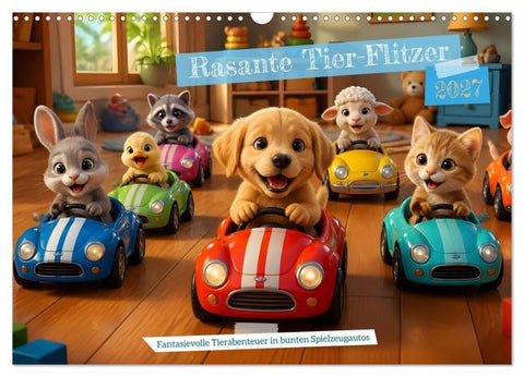 Rasante Tier-Flitzer (Wandkalender 2027 DIN A3 quer), CALVENDO Monatskalender