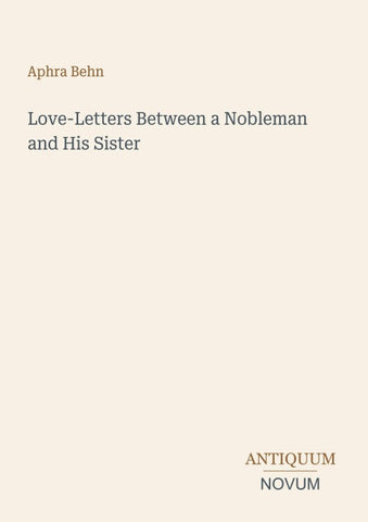 Love-Letters Between a Nobleman and His Sister