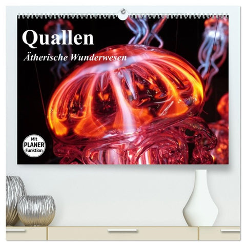 Quallen. Ätherische Wunderwesen (hochwertiger Premium Wandkalender 2026 DIN A2 quer), Kunstdruck in Hochglanz