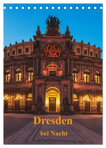 Dresden bei Nacht (Tischkalender 2026 DIN A5 hoch), CALVENDO Monatskalender