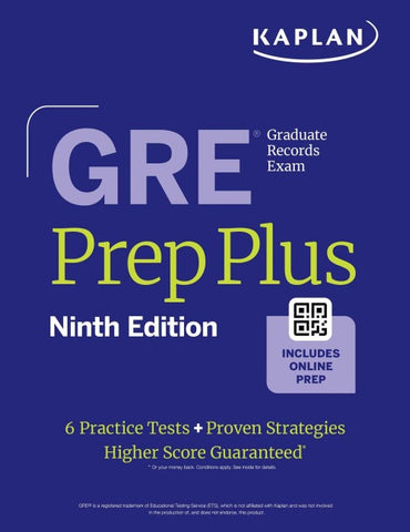 GRE Prep Plus, Ninth Edition (2026): Includes 6 Practice Tests, 1500+ Practice Questions + Online Access to a 500+ Question Bank, Video Tutorials, and Live Class Sessions