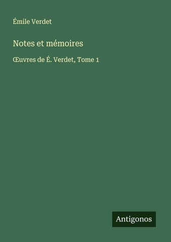 Notes et mémoires