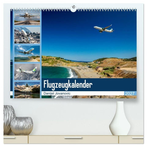 Flugzeugkalender 2027 (hochwertiger Premium Wandkalender 2027 DIN A2 quer), Kunstdruck in Hochglanz