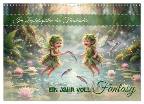Im Zaubergarten der Feenkinder (Wandkalender 2027 DIN A3 quer), CALVENDO Monatskalender