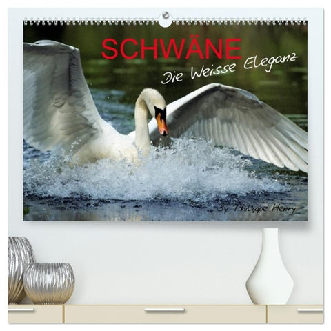 SCHWÄNE. (hochwertiger Premium Wandkalender 2027 DIN A2 quer), Kunstdruck in Hochglanz