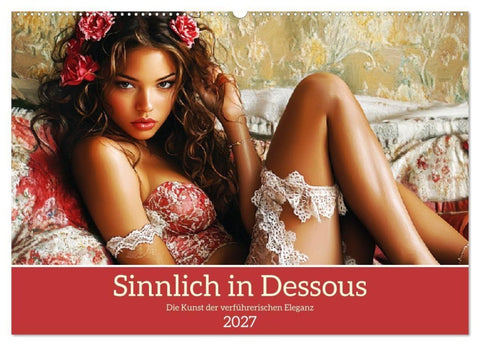 Sinnlich in Dessous. Die Kunst der verführerischen Eleganz (Wandkalender 2027 DIN A2 quer), CALVENDO Monatskalender