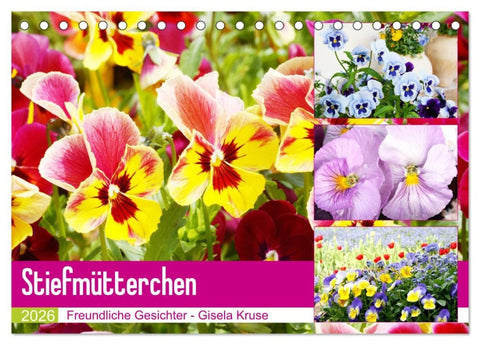 Stiefmütterchen Freundliche Gesichter (Tischkalender 2026 DIN A5 quer), CALVENDO Monatskalender