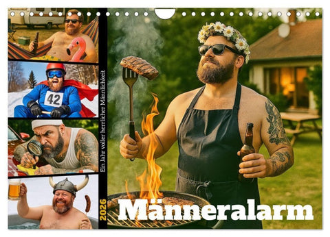 Männeralarm - Ein Jahr voller herrlicher Männlichkeit (Wandkalender 2026 DIN A4 quer), CALVENDO Monatskalender