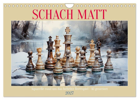 Schach Matt (Wandkalender 2027 DIN A4 quer), CALVENDO Monatskalender