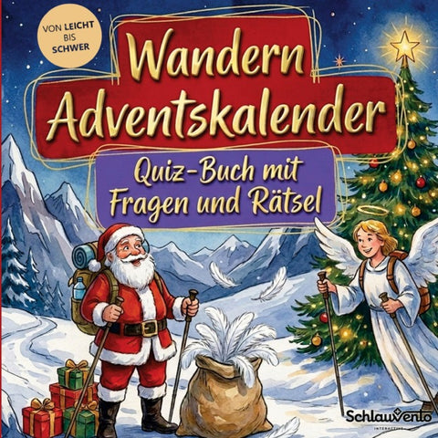 Wandern-Adventskalender: Quiz-Buch mit Fragen und Rätsel