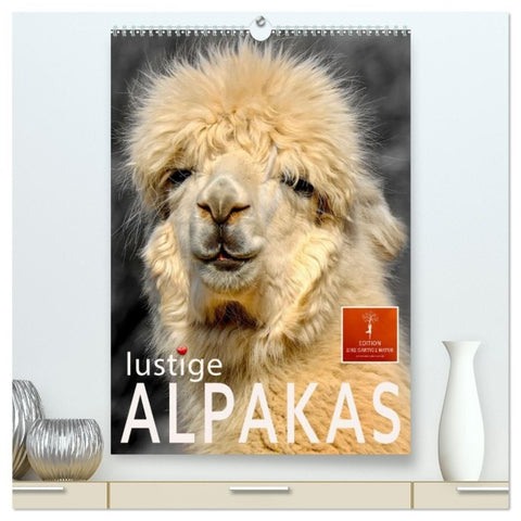 Lustige Alpakas (hochwertiger Premium Wandkalender 2027 DIN A2 hoch), Kunstdruck in Hochglanz