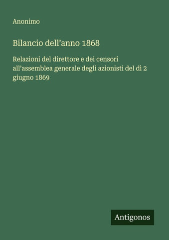 Bilancio dell'anno 1868