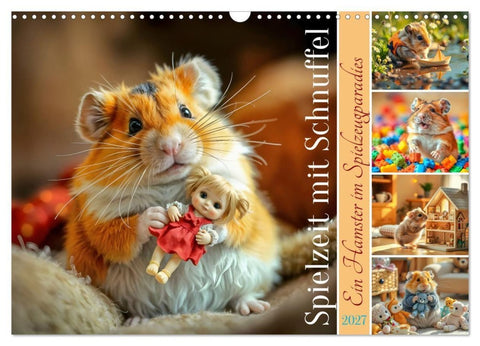 Spielzeit mit Schnuffel - Ein Hamster im Spielzeugparadies (Wandkalender 2027 DIN A3 quer), CALVENDO Monatskalender