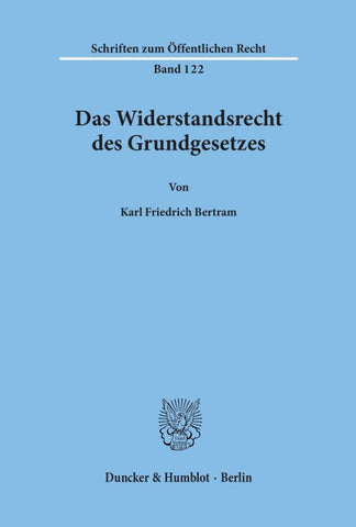 Das Widerstandsrecht des Grundgesetzes
