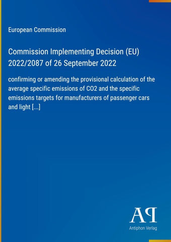 Commission Implementing Decision (EU) 2022/2087 of 26 September 2022