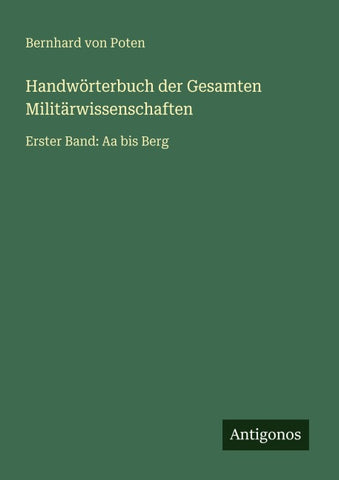 Handwörterbuch der Gesamten Militärwissenschaften